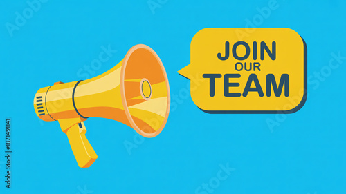 Vibrant megaphone inviting you to join the team now