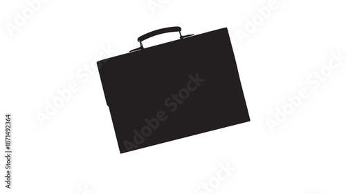 Black Briefcase Isolated on White Background