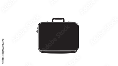 Black Briefcase Isolated on White