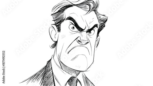 Angry Boss Businessman Vector Isolated Angry Expression