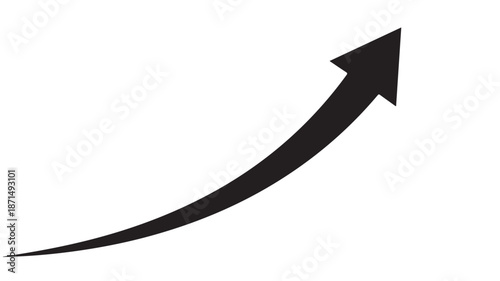 Black Arrow Pointing Upward on White Background