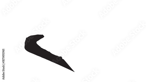Black Pencil Sharpened Tip Isolated on White Background