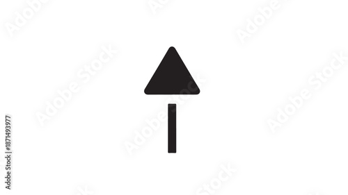 Black Arrow Pointing Up on White Background