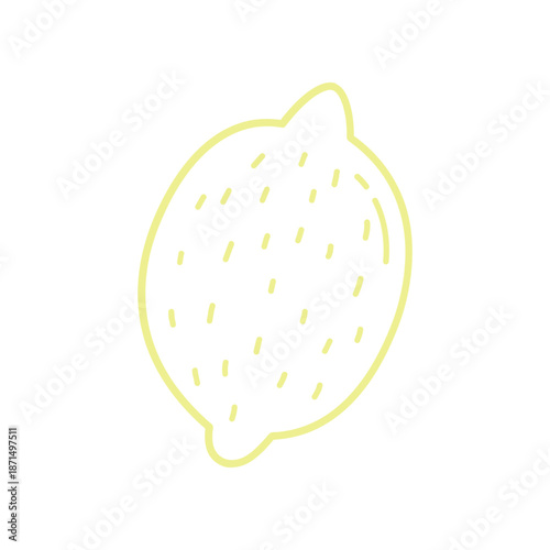 Hand Drawn Lemon Outline Icon for Citrus Fruit and Healthy Food Design