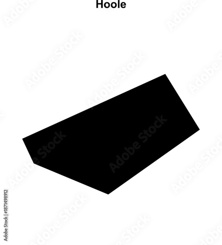 Hoole (England) blank outline map