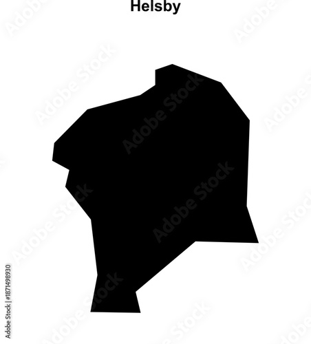 Helsby (England) blank outline map