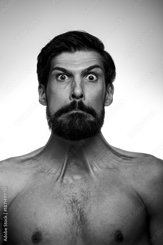 Fototapeta premium Funny Expression - human male emotions - expressions man