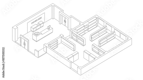 office floor plan open space coworking layout.