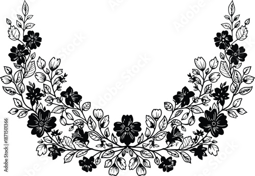 The power of love symbolized in beautiful floral wreath design