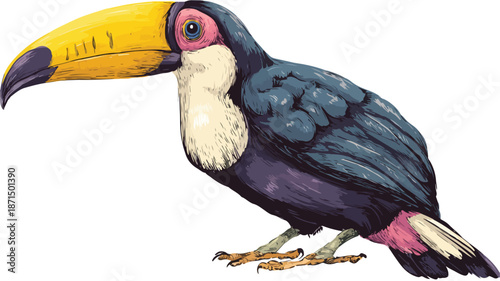Adorable Toucan Bird Cartoon Vector Illustration for Design Projects