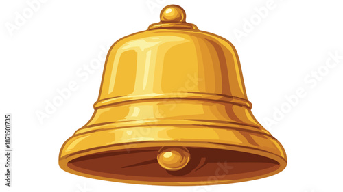 Golden Bell Icon Cartoon Vector Illustration for Designs