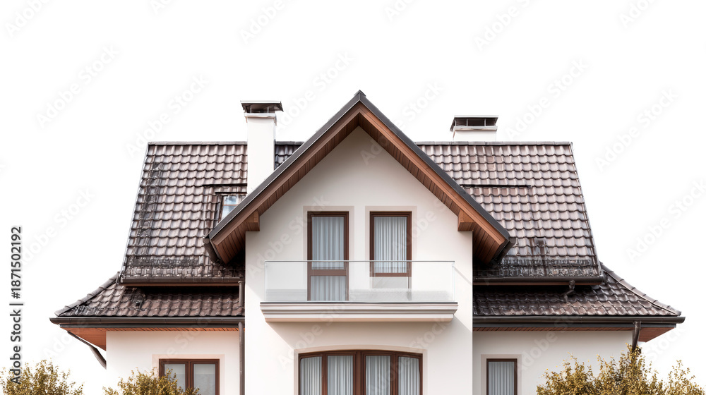 Obraz premium American-style house on transparent background PNG
