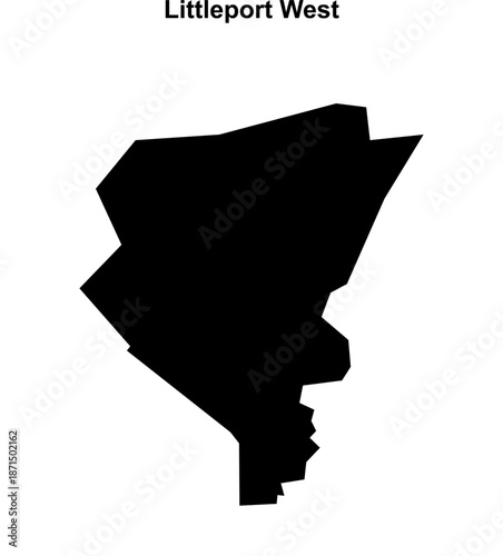 Littleport West (England) blank outline map