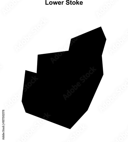 Lower Stoke (England) blank outline map