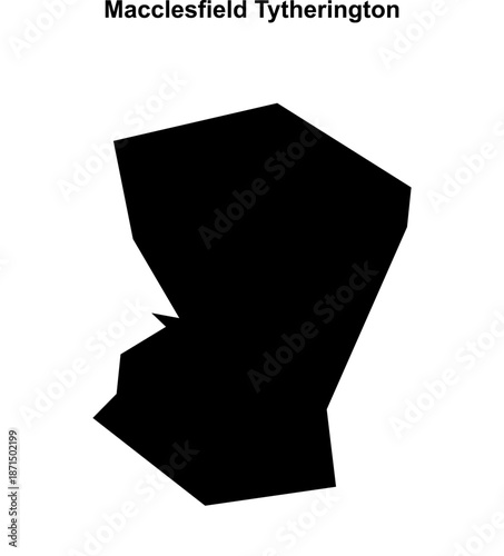 Macclesfield Tytherington (England) blank outline map