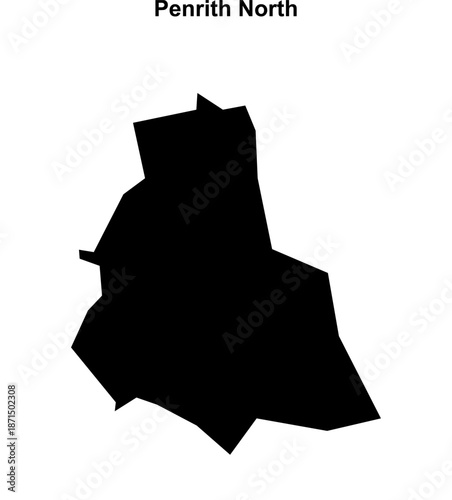 Penrith North (England) blank outline map