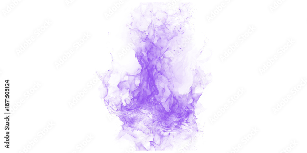 Fototapeta premium Vibrant purple flame smoke abstract digital art render Glowing magical energy ethereal mysterious fantasy light on black