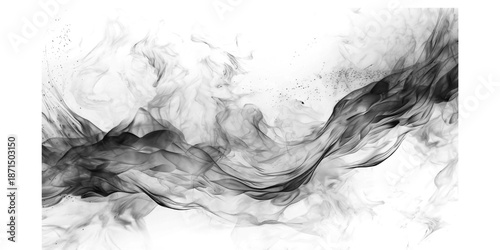 Принти на полотні Pure solid black minimalist background abstract void of deep darkness digital de