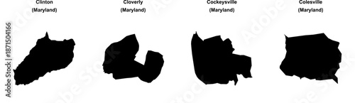 Clinton, Cloverly, Cockeysville, Colesville outline maps