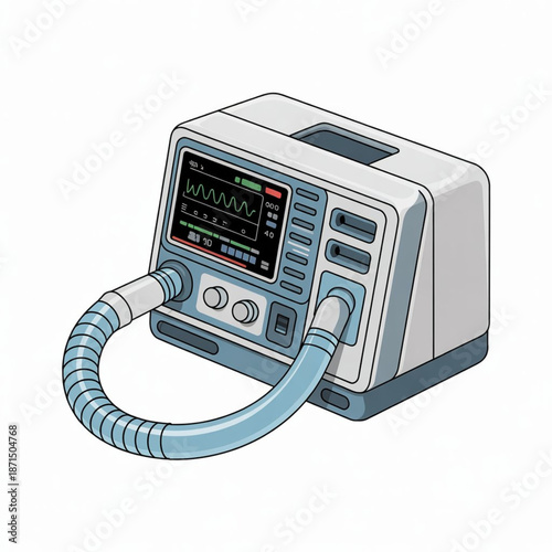 Portable Medical Ventilator Vector