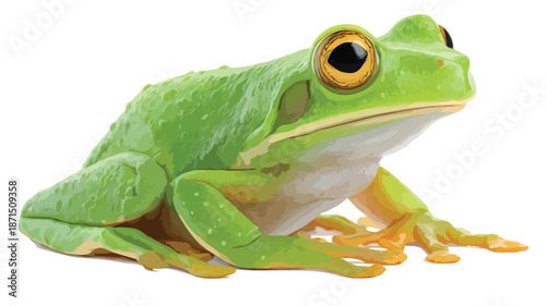 Adorable Cartoon Frog on White Background Vector Illustration for Graphic Design Projects