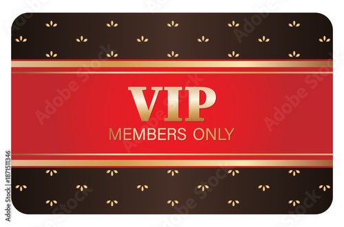 VIP card for members only written in gold letters