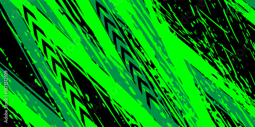 Green and black brush Car sticker wrap pattern banner. illustration vector