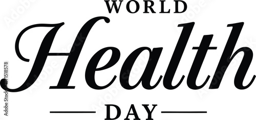 World Health Day logo with text on transparent background for health awareness campaigns