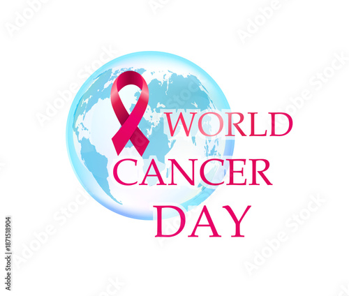 World Cancer Day banner. Hand drawn. Not AI, vector illustration.
