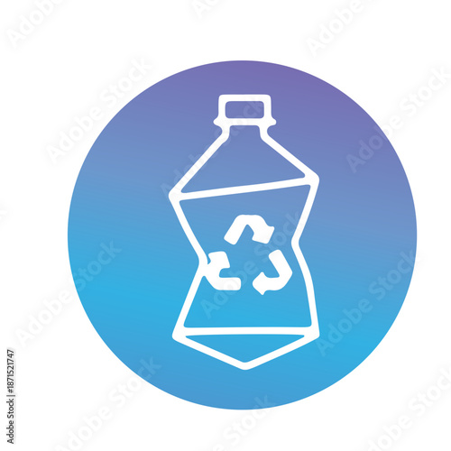 Plastic materials and recycling icon vector design 