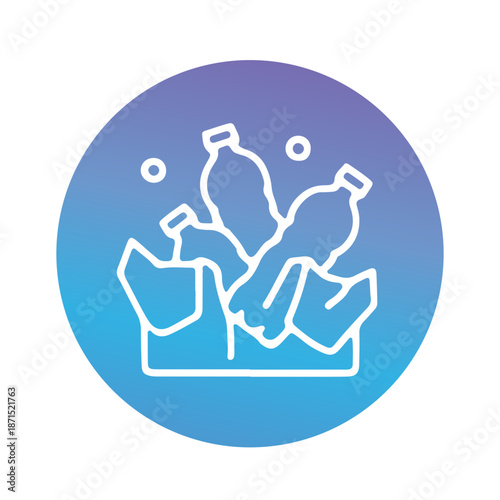Plastic materials and recycling icon vector design 