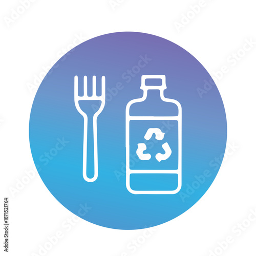 Plastic materials and recycling icon vector design 