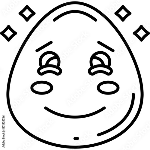 Shy smile Outline Icon
