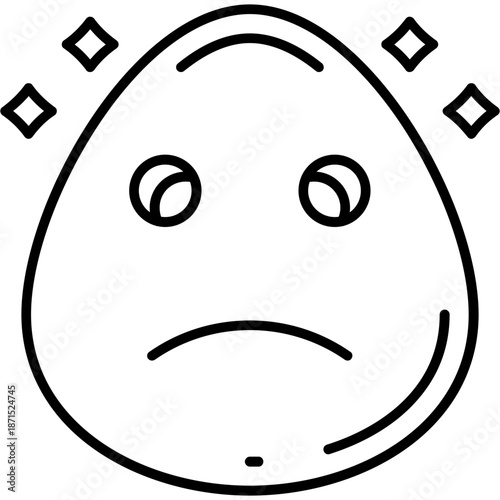 Slight frown Outline Icon