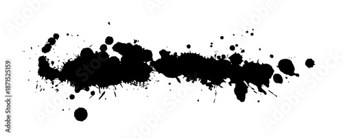 Black blot isolated on white background. Hand drawn. Not AI, vector illustration.