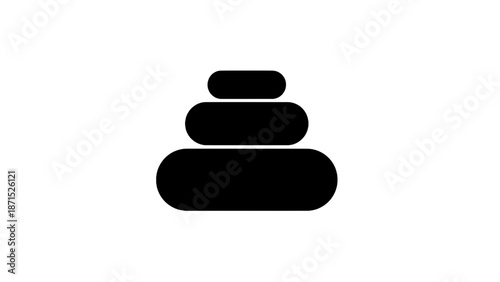 Vector illustration of, on transparent background, a simple stacked stone cairn for zen balance and meditation