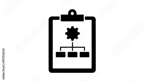Vector illustration of a business process management and organization icon on transparent background