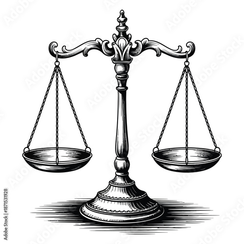 Justice Scale Symbol of Fairness and Balance in Legal System Representing Court of Law and Judgment Concept for Equal Rights and Impartiality