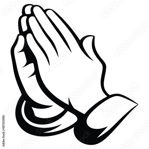 Praying hands icon on white background faith and religion concept vector illustration of pleading gesture for hope and belief or worship