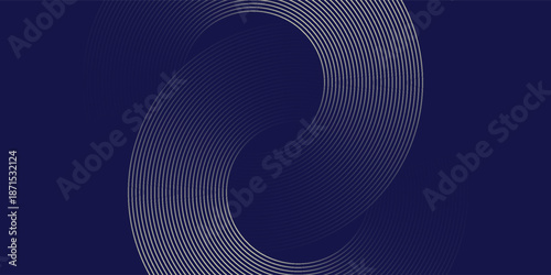 Abstract vector blue gold stripe line, geometric circle texture background, futuristic technology, retro styled concept, vector illustration