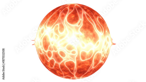 Glowing Plasma Sphere Isolated on Transparent Background