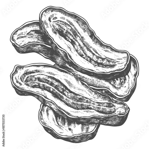 Sliced vegetables rendered showing their texture and appearance