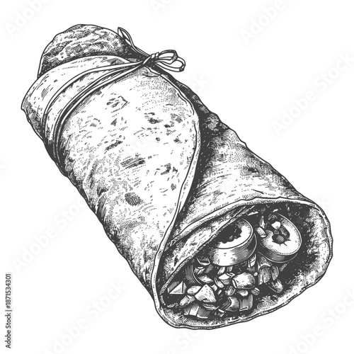 Delicious Wrapped Burrito Ready To Eat