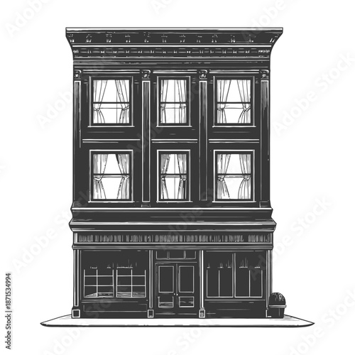 Classic Building Facade Architectural Sketch Design