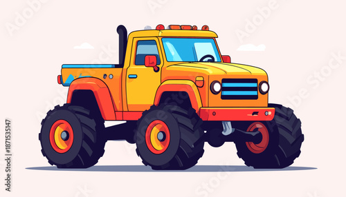 Cartoon Monster Truck Vehicle Illustration