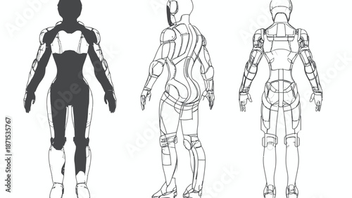 Futuristic Robot Female Character Designs.