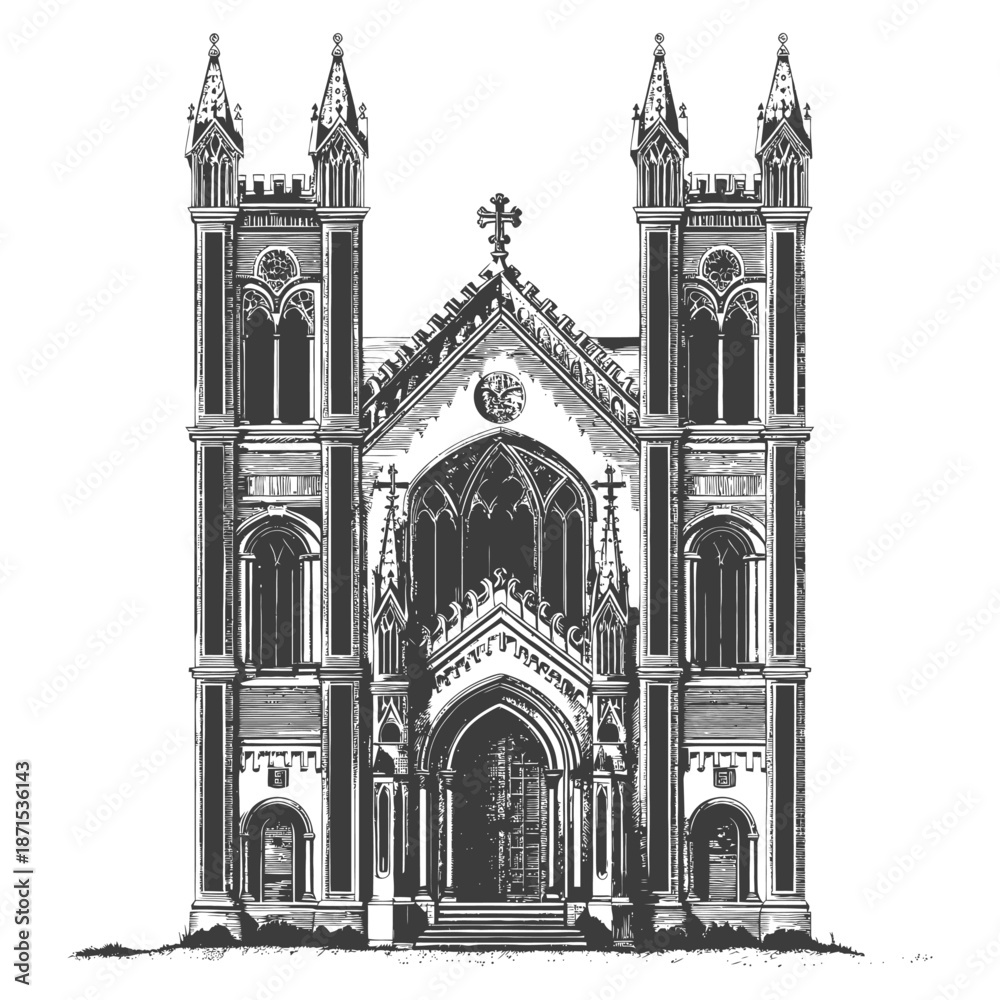 Fototapeta premium Gothic Architecture Church Building Facade Design