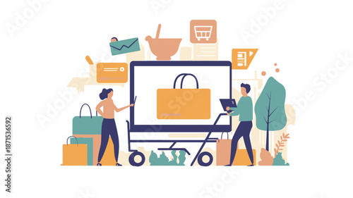 Online Shopping and Ecommerce Delivery Process.