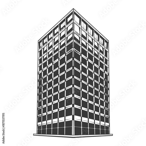 A Modern Office Building Corner Is Shown