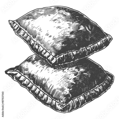 A Pair Of Soft Comfortable Pillows Resting Together